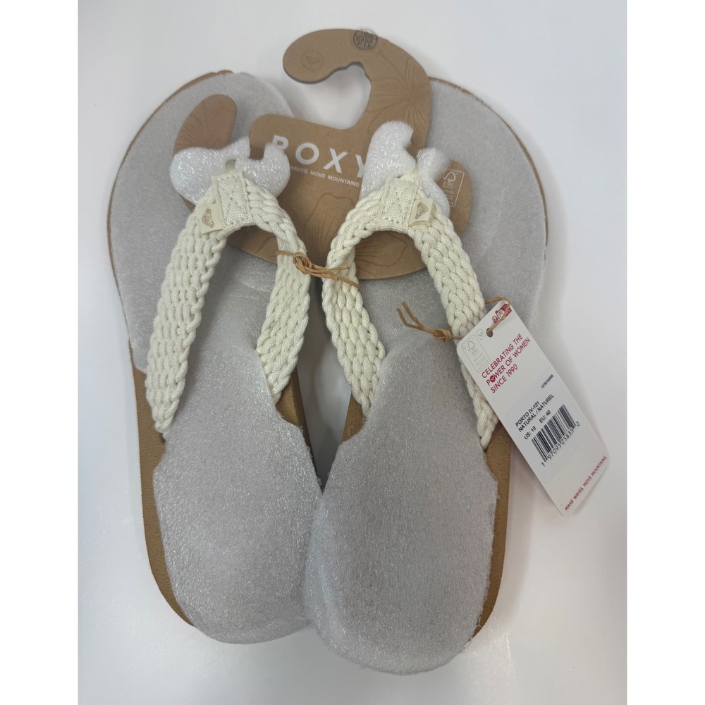 Roxy Women's Porto IV Slip On Beach Sandals Natural Size 10 NWT
